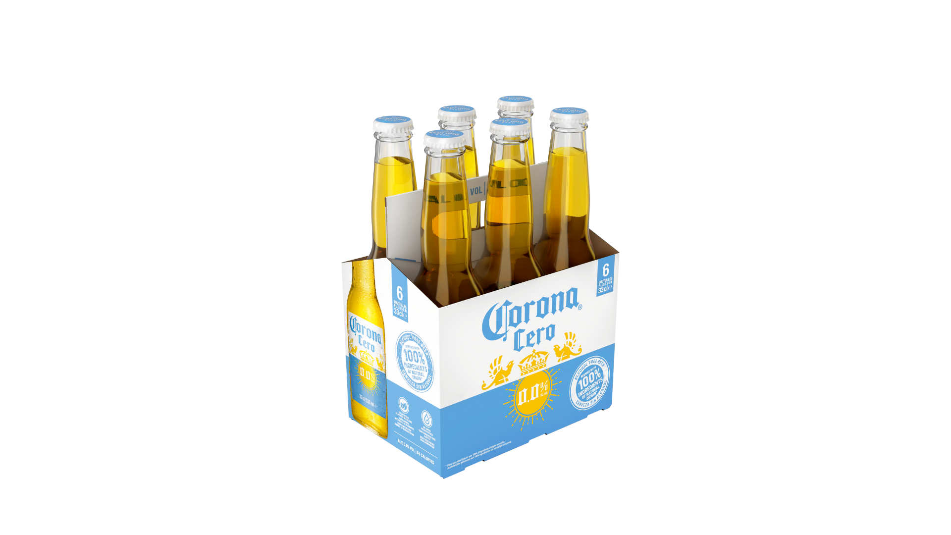 Corona Cero - Bière Blonde Sans Alcool 0,0% (6x33cl)