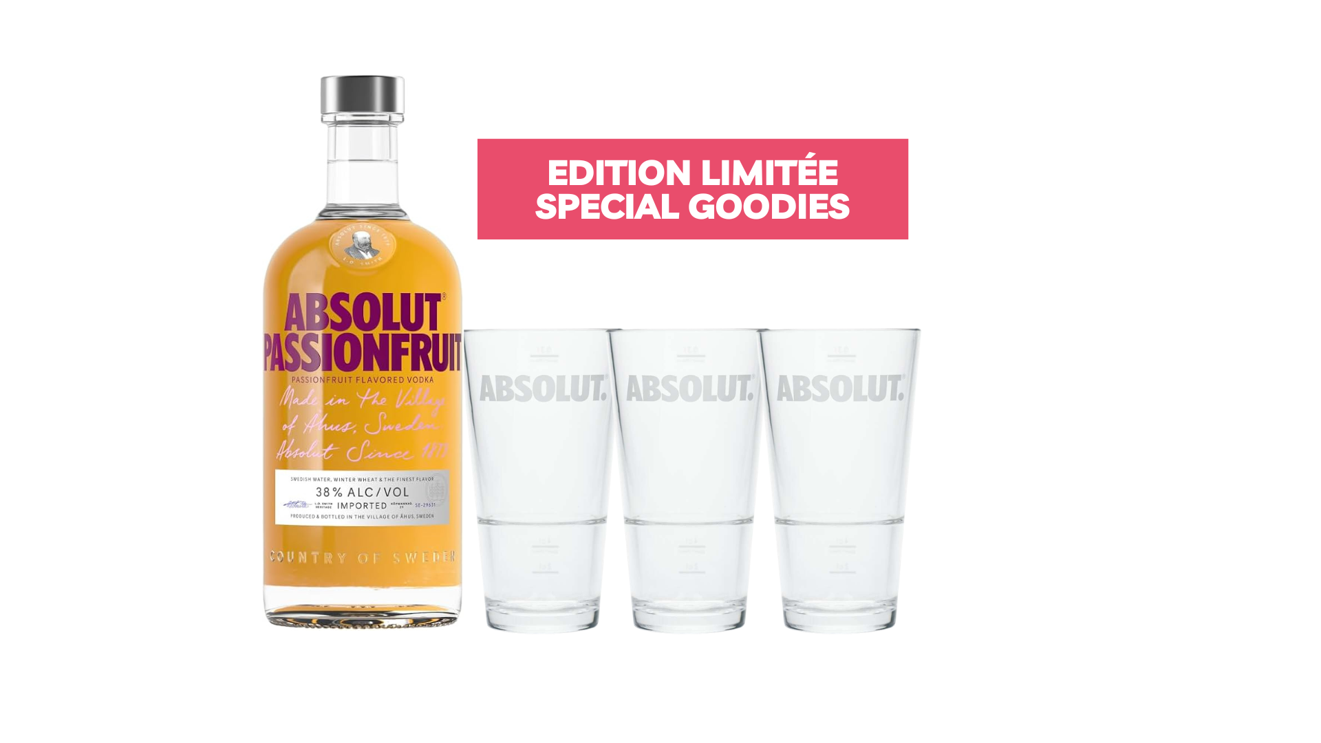 Formule Cadeaux 🎁|Absolut Passion + 3 verres offerts 🍸