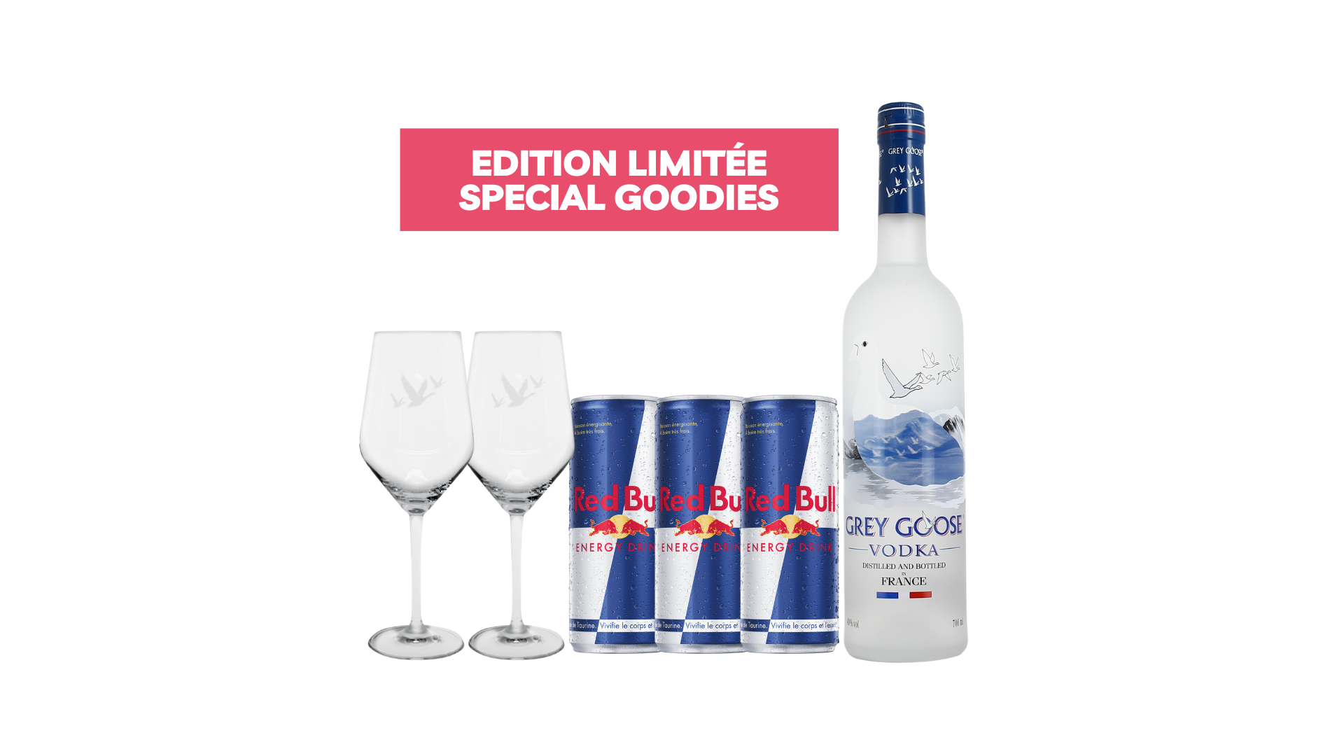 Formule Cadeaux 🎁｜Greygoose Vodka et RedBull 🍸 2 verres offerts