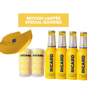 Formule Cadeaux 🎁|Pack Ricard 4,5% (4*20cl) 🍸2 verres et un bob offerts