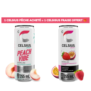 Offre spéciale : Celsius Pêche 🍑 & Celsius Fraise Fruit de la passion 🍓
